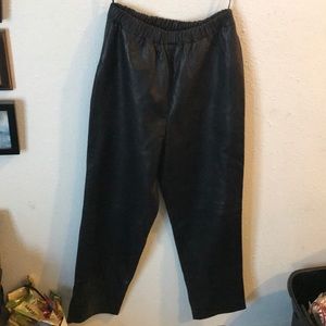 Nordstrom brand black leather pants